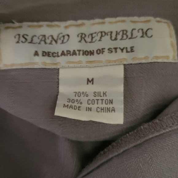 Island Republic Button Down Shirt Brown sz M - Picture 3 of 4